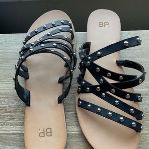 BP black studded sandals